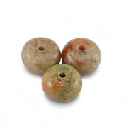 Natural stone beads Quartz rondelle 4x6mm Moss Green